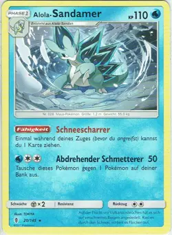 Pokemon Card Hour of the Guardian No. 20/145 Alolan Sandslash - Image 1