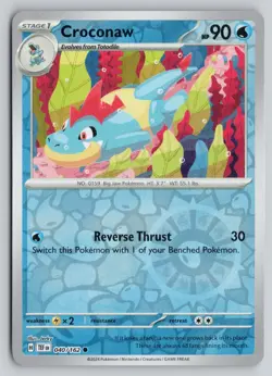 CROCONAW 040/162 COMMON TEMPORAL FORCES POKEMON REVERSE HOLO NM - Image 1