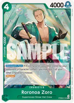 One Piece English - Roronoa Zoro - PRB02 - PRB02-006 - R- NM - Image 1