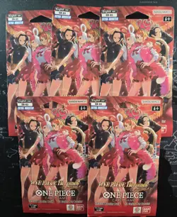 (Lot of 5) One Piece EB-03 Heroines Edition Sleeved Booster Packs - SEALED NEW - Image 1