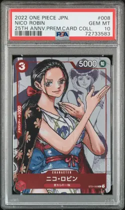 2022 Japanese One Piece 25th Anniversary Collection Nico Robin ST01-008 PSA 10 - Image 1