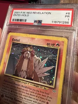 PSA 1 PR *SWIRL* 2001 Neo Revelation Entei 6/64 Holo Foil Pokemon WOTC - Image 3