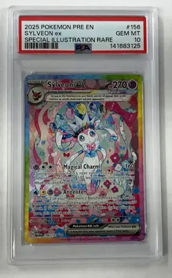 2025 POKEMON PRE EN-PRISMATIC EVOLUTIONS #156 SYLVEON EX PSA 10 - Image 1