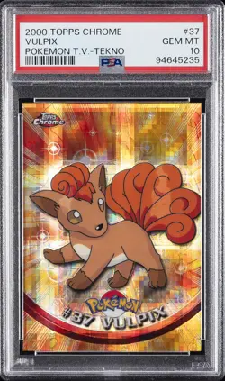 2000 TOPPS CHROME POKEMON T.V. TEKNO #37 VULPIX PSA 10 - Image 1