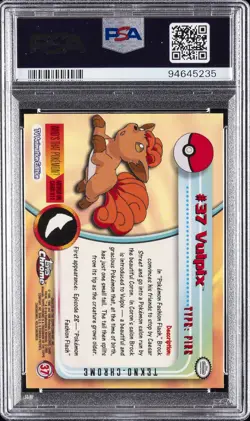 2000 TOPPS CHROME POKEMON T.V. TEKNO #37 VULPIX PSA 10 - Image 2