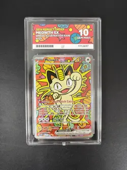 Pokemon TCG Meowth ex SIR 121/088 Perfect Order ACE 10 - All Perfect Subgrades! - Image 1