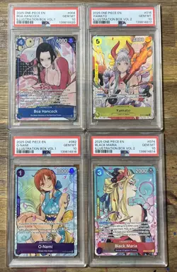 ONE PIECE ILLUSTRATION BOX VOL 1&2 NAMI BOA MARIA YAMATO SET PSA 10 - Image 1