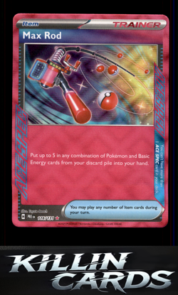 Max Rod 116/131 Pokemon ACE SPEC Rare SV: Prismatic Evolutions Card NM - Image 1