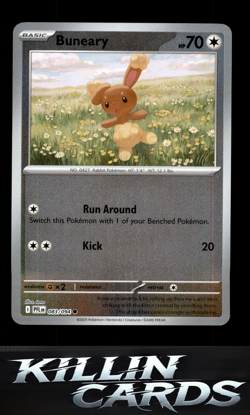 Reverse Holofoil Buneary 083/094 Pokemon Common ME02: Phantasmal Flames Card NM - Image 1