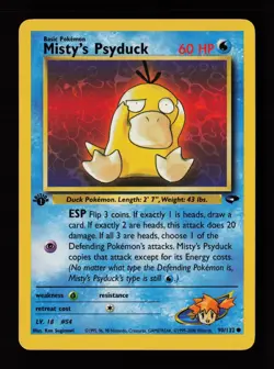 Misty's Psyduck 90/132 1st Edition Common Gym Challenge Pokemon Cards - Image 1
