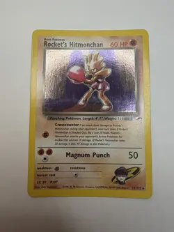 Rocket's Hitmonchan 011/132 Gym Heroes Holo Rare Card LP - 1999 Pokemon WOTC - Image 3