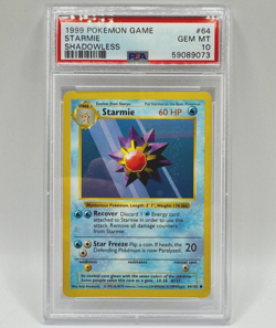 Starmie Shadowless Pokemon Card 64/102 - SHADOWLESS BASE SET - PSA 10 GEM MINT - Image 1