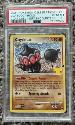 PSA 10 Claydol #15 Celebrations Classic Collection Pokemon TCG Graded Card - Image 1