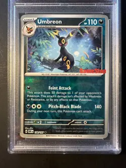2023 Pokemon Obsidian Flames GAMESTOP Promo #130 Umbreon PSA 7 NM Reverse Holo - Image 3