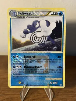 Poliwrath 21/95 HGSS Unleashed League Promo crosshatch Pokemon TCG - Image 1