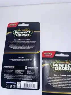 👀 (2) Pokemon TCG Mega Evolution Perfect Order Booster Pack (10) Promo/Coin - Image 5