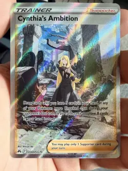 Pokemon TCG Cynthia's Ambition Ultra Rare Full Art Holo Crown Zenith GG60/GG70 - Image 1
