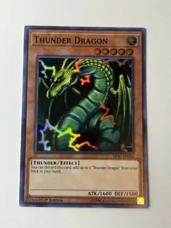 Yu-Gi-Oh! Thunder Dragon HISU-EN046, 1st Edition, Super Rare, NM - Image 1