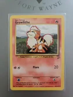 Growlithe 28/102 - [Uncommon] Pokemon TCG Fire Type Wizards Of The Coast - Image 1