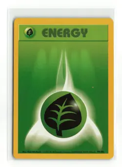 GRASS ENERGY 99/102 BASE SET UNLIMTED POKEMON TCG MP - Image 1