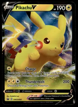 PIKACHU V - SWSH061 Holo Promo Sword & Shield Promo Pokemon NM - Image 1