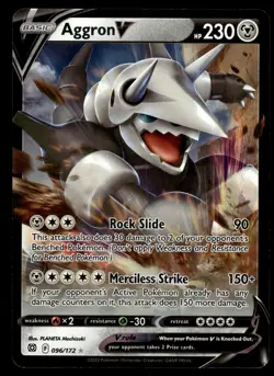 AGGRON V - 096/172 Holo V Rare Brilliant Stars Pokemon NM - Image 1