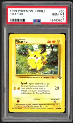 Pokemon Cards - PSA 10 Pikachu 60/64 - Jungle Set - GEM MT - PSA10 - Image 1