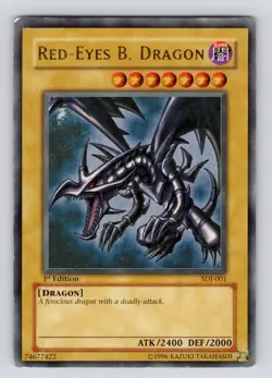 PL** Yugioh Red-Eyes Black Dragon SDJ-001 1st Edition Holo Rare Yu-Gi-Oh! - Image 1