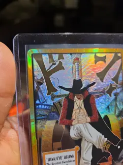 DON!! Card (Dracule Mihawk) (Gold) The Azure Sea's Seven Foil - Image 3