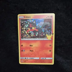 Pokemon Litten 15/25 HOLO 25th Anniversary Mcdonalds Promo 2021 Card NM - Image 1