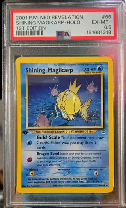 Pokemon Shining Magikarp Neo Revelation 1st Ed Holo Rare #66 PSA 6.5 EX-MT - Image 1