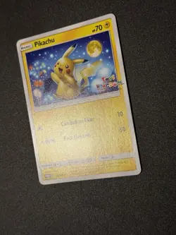 Pikachu 172/SM-P TOYS KINGDOM Promo Indonesia Pokemon Card NM “Creating Smiles” - Image 3