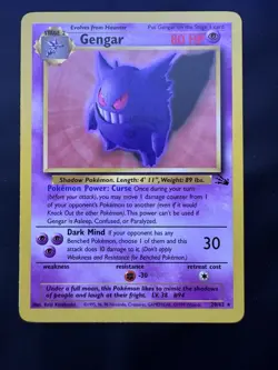 Pokemon Card english Rare Gengar 20/62 Fossil Wizards 1999 LP Non Holo - Image 1
