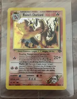 Blaine's Charizard 2/132 Holo Gym Challenge 2000 Pokemon Card MP WOTC - Image 1