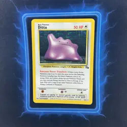 ⭐ Ditto 3/62 ⭐ Original Holo Rare Fossil Set Pokemon Card WOTC TCG 1999 - Image 2