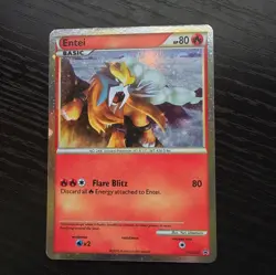 Pokemon Entei HGSS Promo HGSS20 80 HP Basic Beast Holo English 2010 TCG Card - Image 1