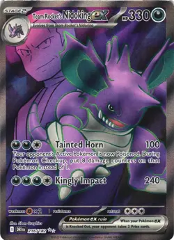 TEAM ROCKET'S NIDOKING EX 216/182 ULTRA RARE DESTINED RIVALS POKEMON NEAR MINT - Image 2