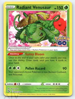Radiant Venusaur 004/078 Pokemon Pokemon GO Radiant Rare - Image 1