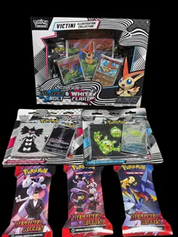 Pokemon Black Bolt @ White Victini, Tech 2Sticker Collection 3 Destined Rival - Image 1