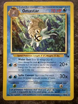 Omastar 40/62 Uncommon Fossil Pokemon MP - Image 1