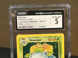 2002 Pokemon Venusaur 18/110 Legendary Collection Holo CGC 5 - Image 3