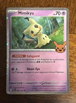 Mimikyu 037/091 Cosmos Holo Rare Halloween Trick or Trade Booster 2024 NM MT - Image 1