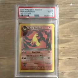 The Pokemon Company Team Rocket Dark Rapidash 44/82 1st Ed Regular Unc PSA 9 - Image 1
