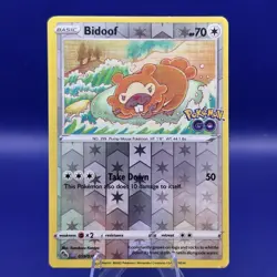 Bidoof (Peelable Ditto) 059/078 Reverse Holo Pokemon GO Pokemon HP - Image 1