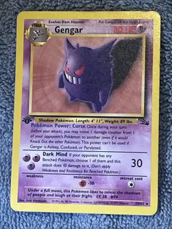 Gengar 20/62 Fossil 1st Edition Pokemon - Image 1