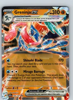 Greninja ex 106/167 2024 SV Twilight Masquerade Holo Double Rare - Image 1