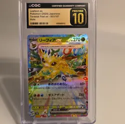 CGC Pristine 10 Leafeon ex Sv8a Terastal Fest ex 2024 JP Holo 003/187 - Image 1