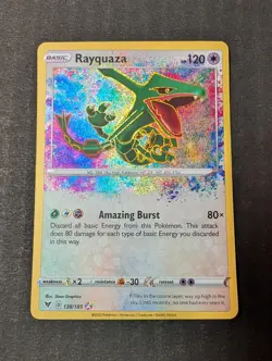 Pokemon TCG Rayquaza Amazing Rare Holo 138/185 Vivid Voltage Basic Dragon - Image 1