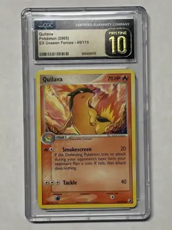 CGC Pristine 10 Quilava, EX Unseen Forces 2005 Pokemon TCG - Image 1