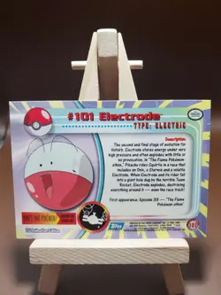 VLP/NM Topps Pokemon Electrode #101 Blue Logo TV Animation - Image 2